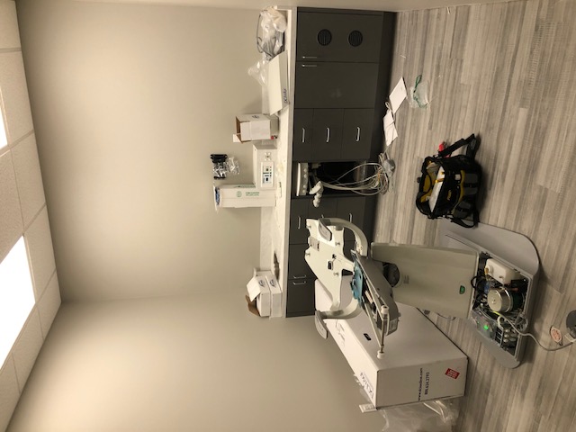 inside of the dental office with dental equipment